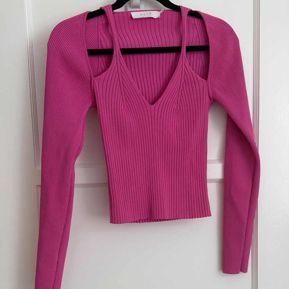 ASTR the label Ribbed Knit Top